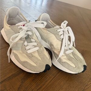New Balance Cream and White Casual Sneakers